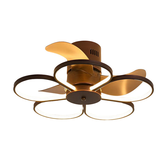 Modern Flower Shaped Bladeless Ceiling Fan with 70W LED and 3-Step Dimming