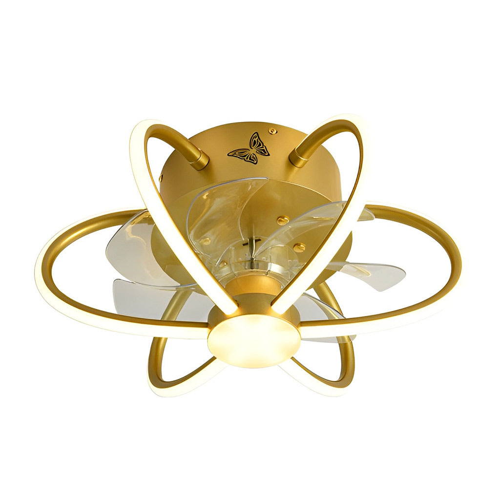 Flower Shaped Bladeless Ceiling Fan with Dimmable LED and Remote Control