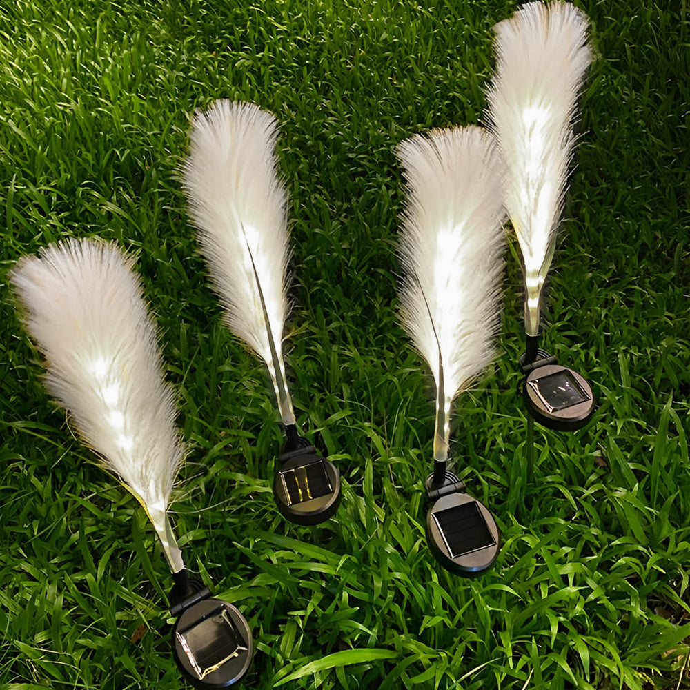 Hairy Reed LED Waterproof Solar Lawn Lamps (2PCS Set)
