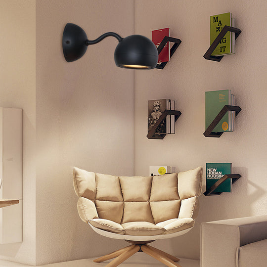 Adjustable Round Iron LED Bedside Reading Wall Lamp