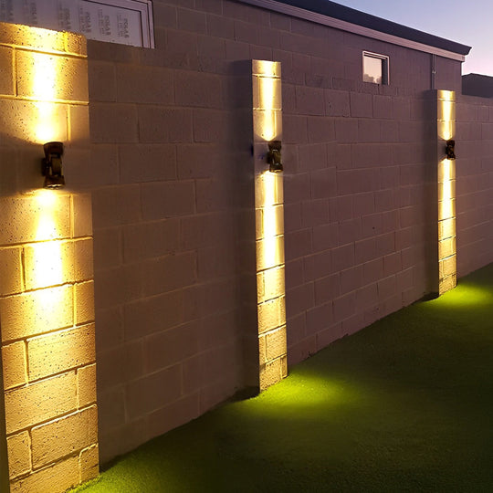 Modern Rotating LED Up Down Outdoor Wall Light (2 Heads)