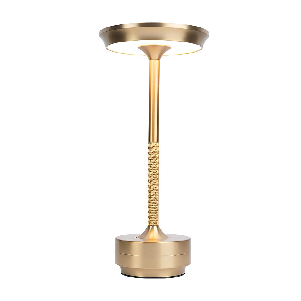 Plated Metal Slender UFO Alien Cordless Table Lamp