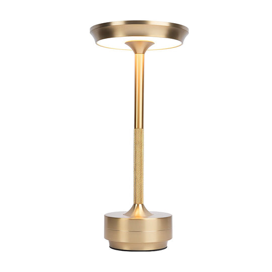Plated Metal Slender UFO Alien Cordless Table Lamp