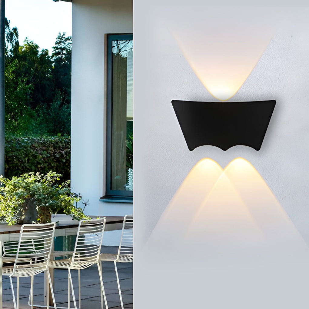 Modern Black LED Up and Down Outdoor Wall Sconce Waterproof