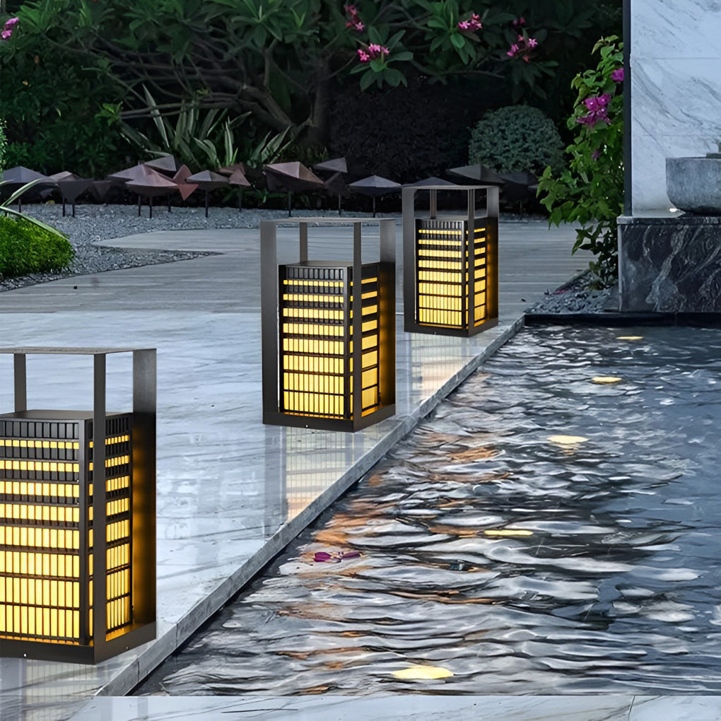 Black Industrial LED Outdoor Pathway Lantern
