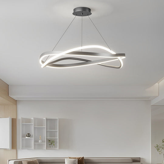 Circular Wave Rings Three-Step Dimming Minimalist Nordic Chandelier