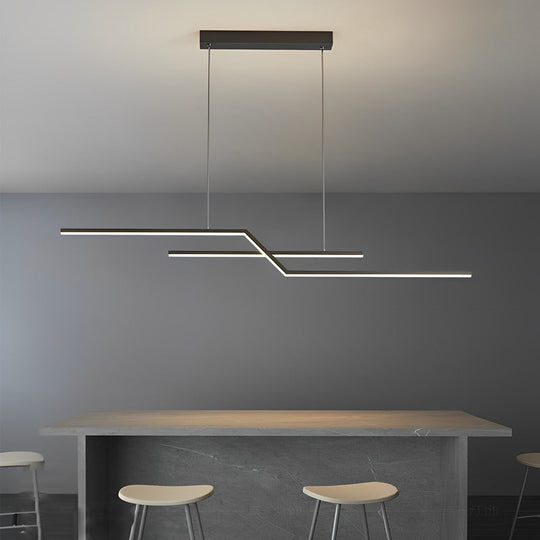 Minimalist Creative Linear LED Three-Step Dimming Modern Chandelier