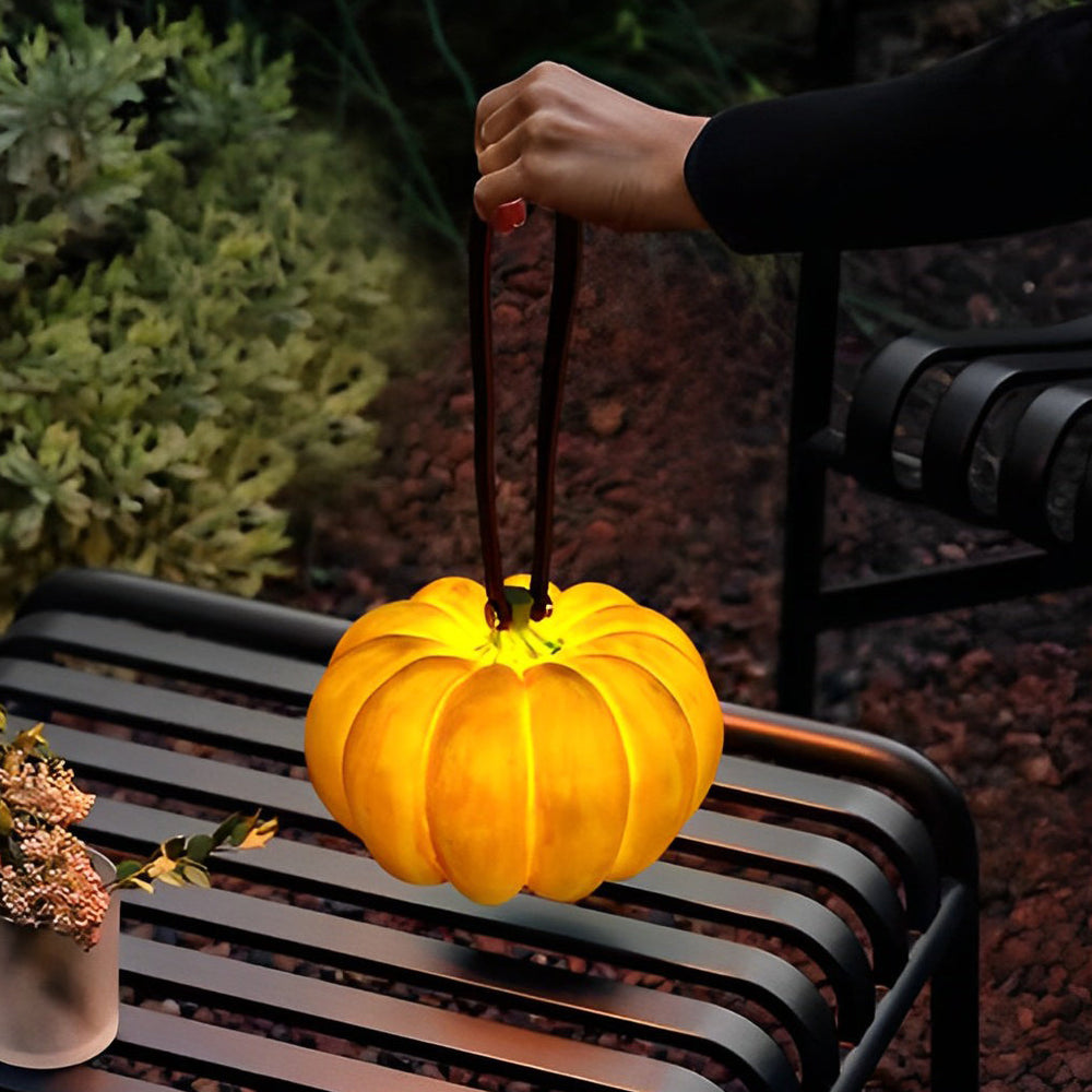 Portable Pumpkin-Shaped Resin LED Outdoor Lawn Light