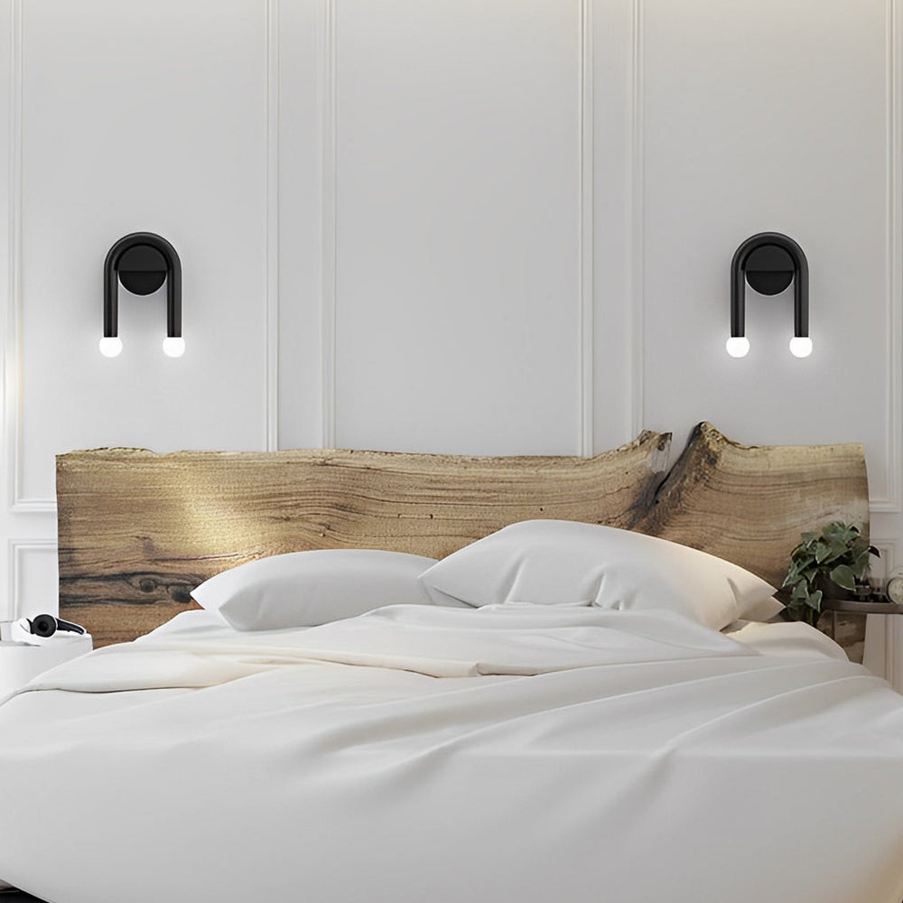 Two Light Nordic Black LED Wall Lamp