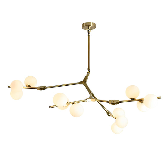 Nordic Style Modern Minimalist Cluster Metal Glass Chandelier – Black & Gold
