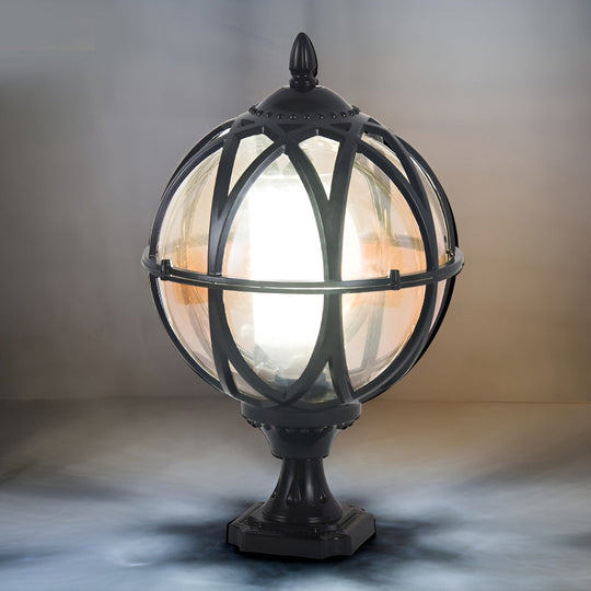Round Glass E27 Waterproof European Style Outdoor Post Cap Lights