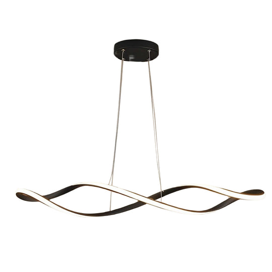 Creative Waves Stepless Dimming LED Electroplated Modern Pendant Light