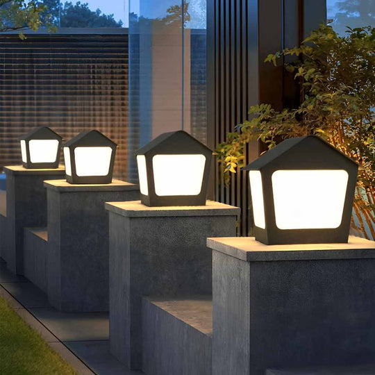 Cottage Shaped LED Waterproof Solar Fence Post Light