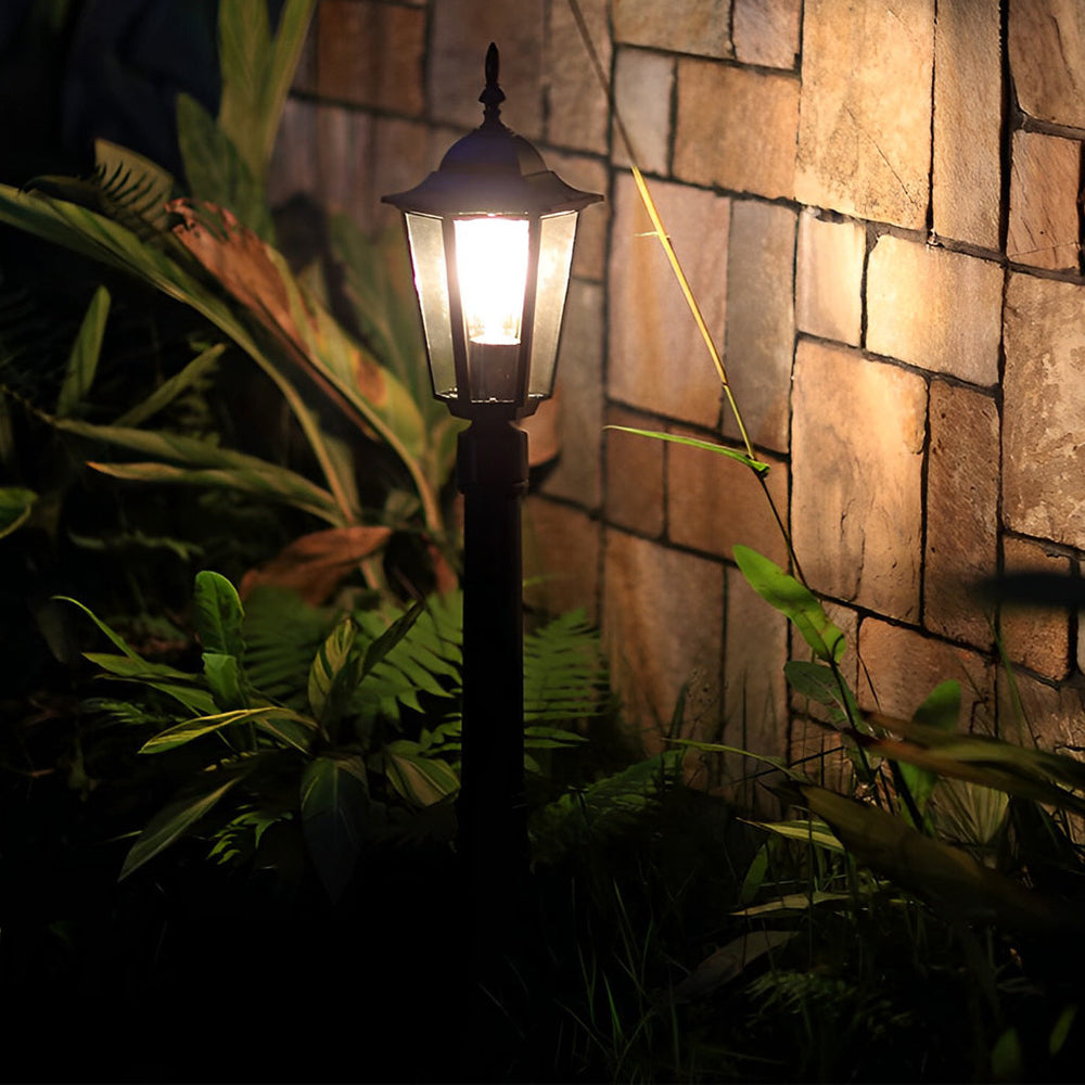 Elegant Traditional Black Post Path Light Waterproof E27 LED Lamp