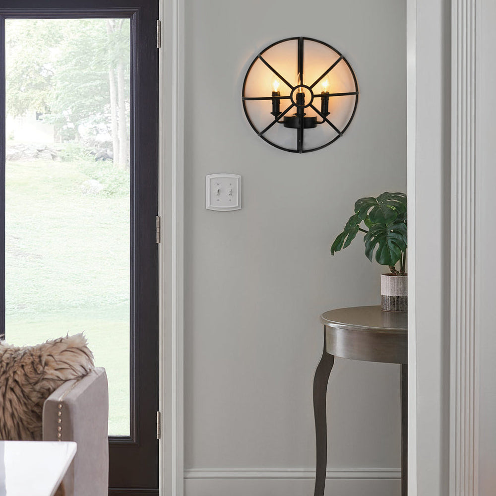 Hemispherical Iron Art Candlelight Black Retro Wall Light