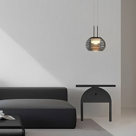 Creative Glass Ball LED Smoke Gray Nordic Pendant Light Island Lighting