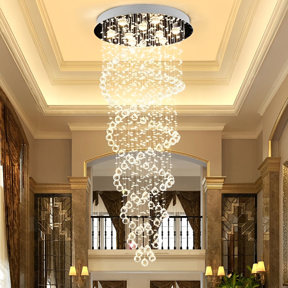Double Spiral Three Step Dimming LED Modern Staircase Chandelier