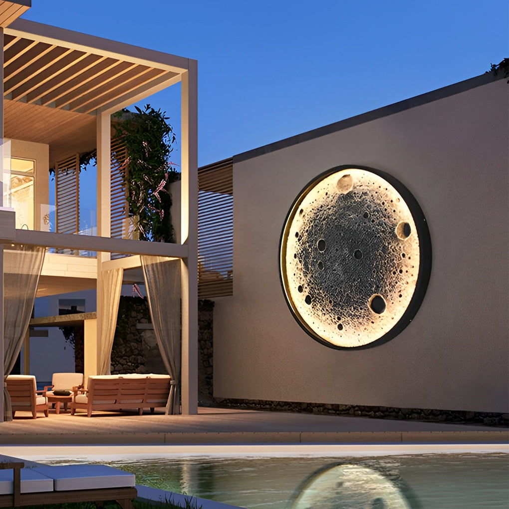 Moon Design LED Outdoor Waterproof Wall Lamp