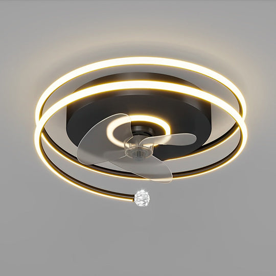 Nordic Bladeless Ceiling Fan with 3-Speed Wind and 45W LED Light
