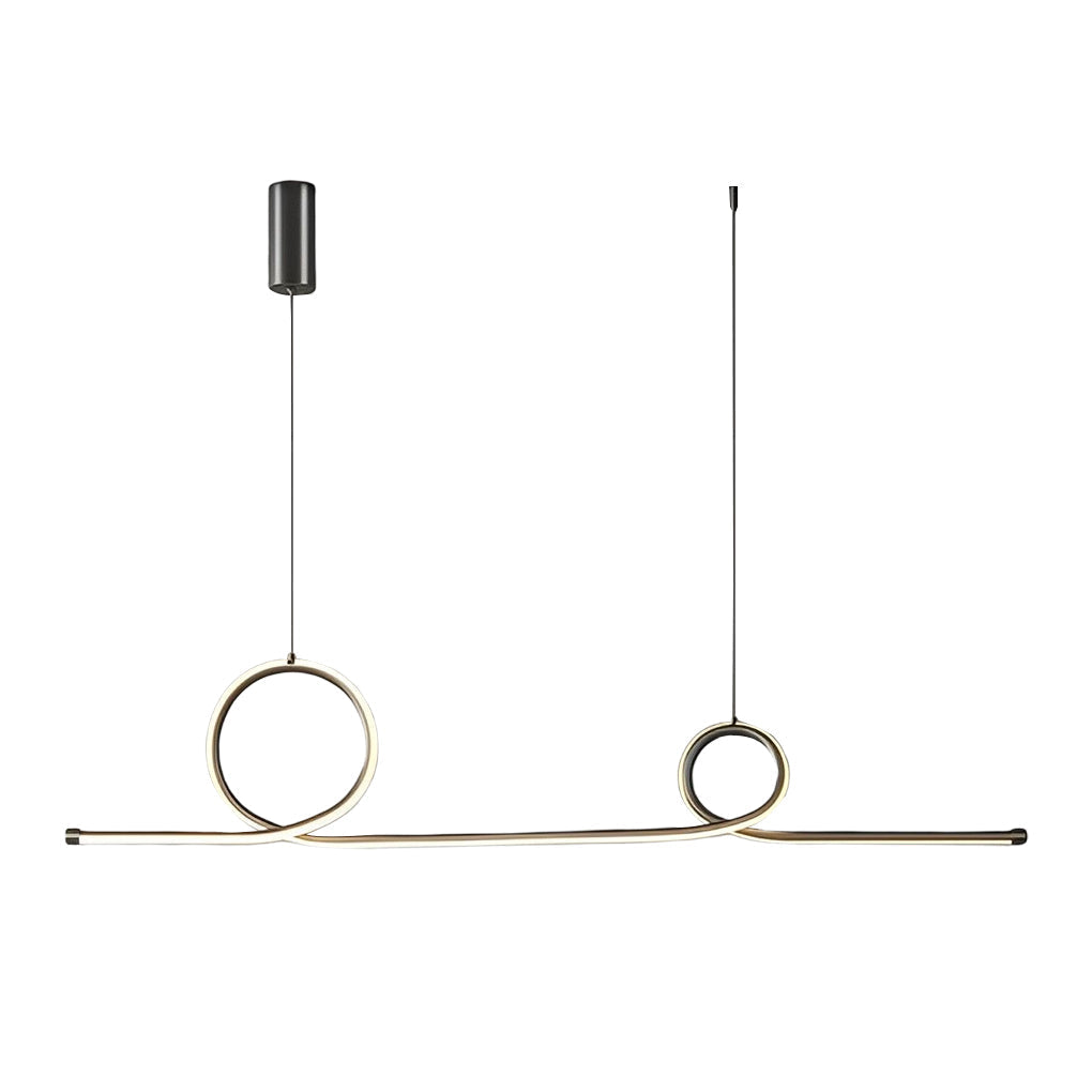 Minimalist Waves Circular Stepless Dimming LED Intelligent Chandelier