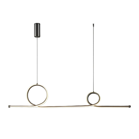 Minimalist Waves Circular Stepless Dimming LED Intelligent Chandelier