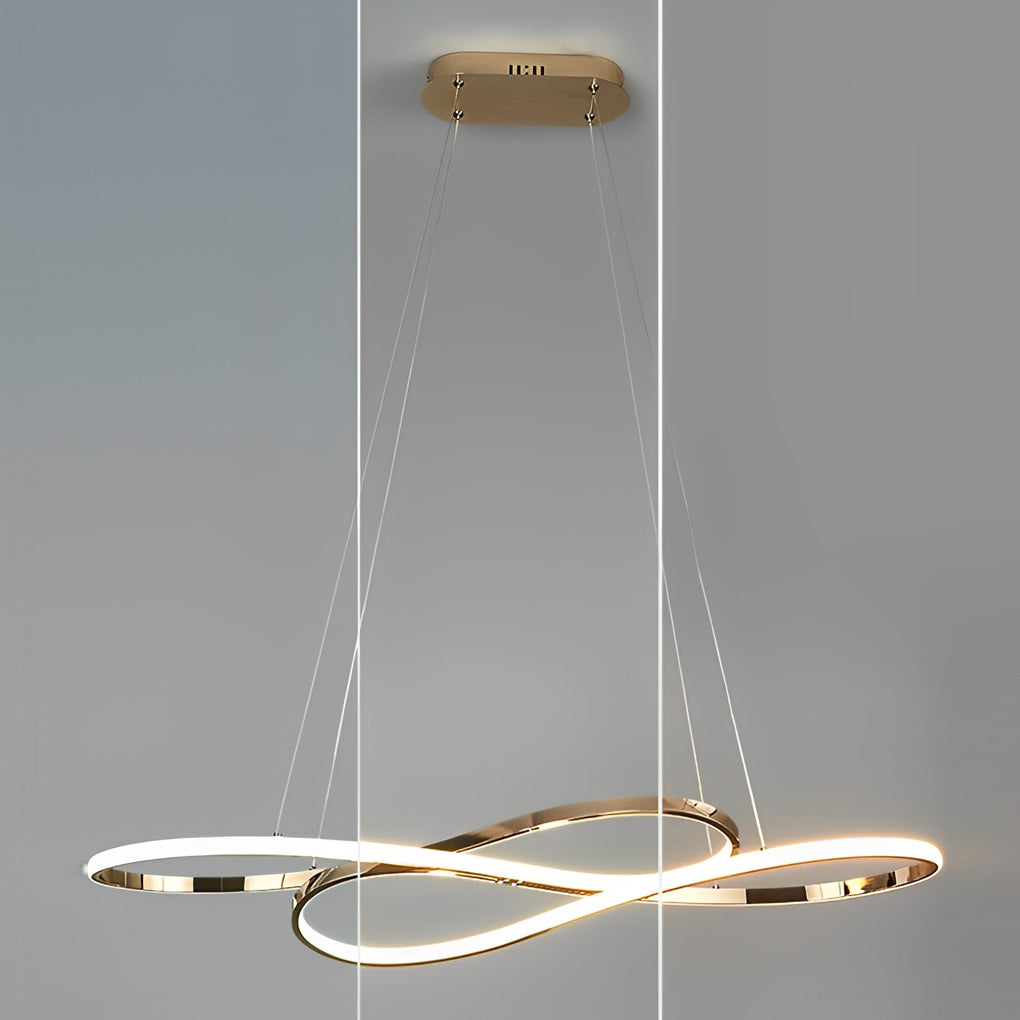 Wavy Double 8-Shaped LED Stepless Dimming Nordic Pendant Light