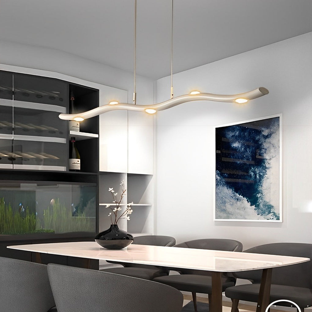 Long Branches Stepless Dimming LED White Modern Chandelier