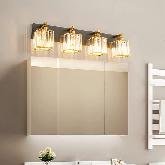 4/5 Square Crystal Luxury Electroplated Metal Wall Lamp