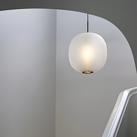 Round Lantern-Shaped Glass LED Modern Pendant Light
