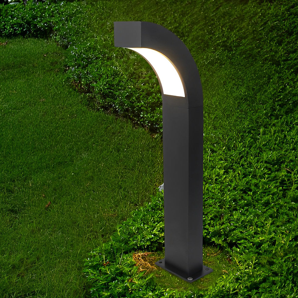 Curved LED Pathway Light Minimalist Black Waterproof Landscape Lamp
