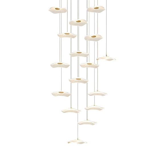 Small Acrylic Lotus Leaves LED Creative Modern Staircase Chandelier