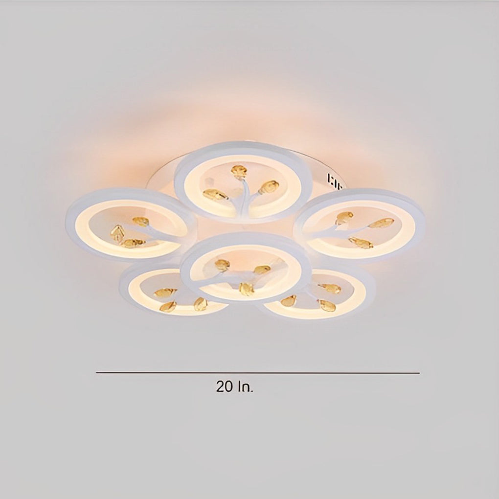16 Lights Flower Dimmable LED White Nordic Ceiling Light – Flush Mount