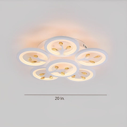 16 Lights Flower Dimmable LED White Nordic Ceiling Light – Flush Mount