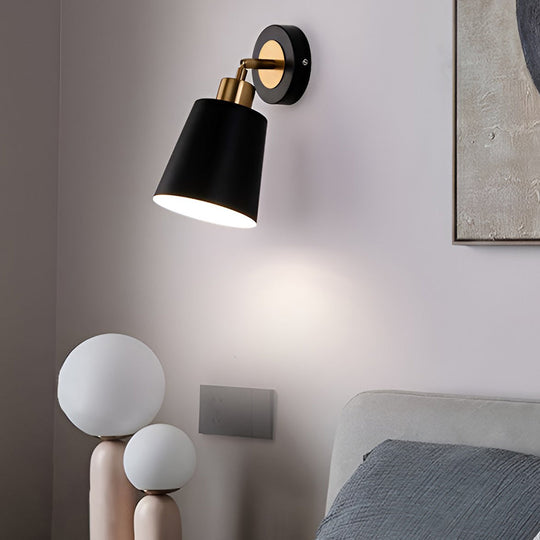 LED 3 Step Dimming Black Nordic Adjustable Wall Sconce Light