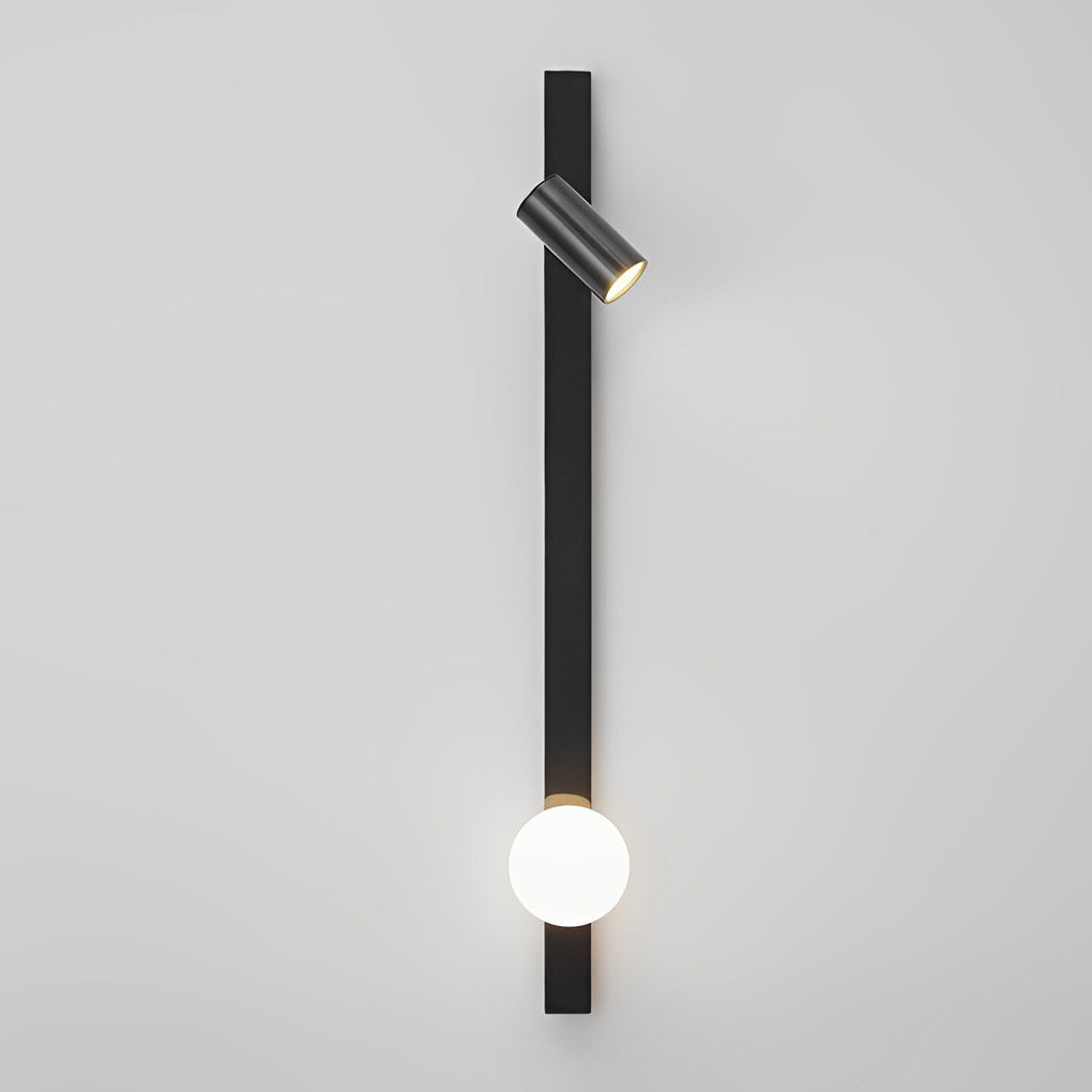 Black and Gold LED Linear Wall Lamp with Adjustable Spotlight