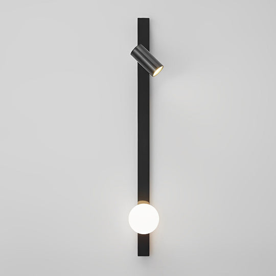 Black and Gold LED Linear Wall Lamp with Adjustable Spotlight