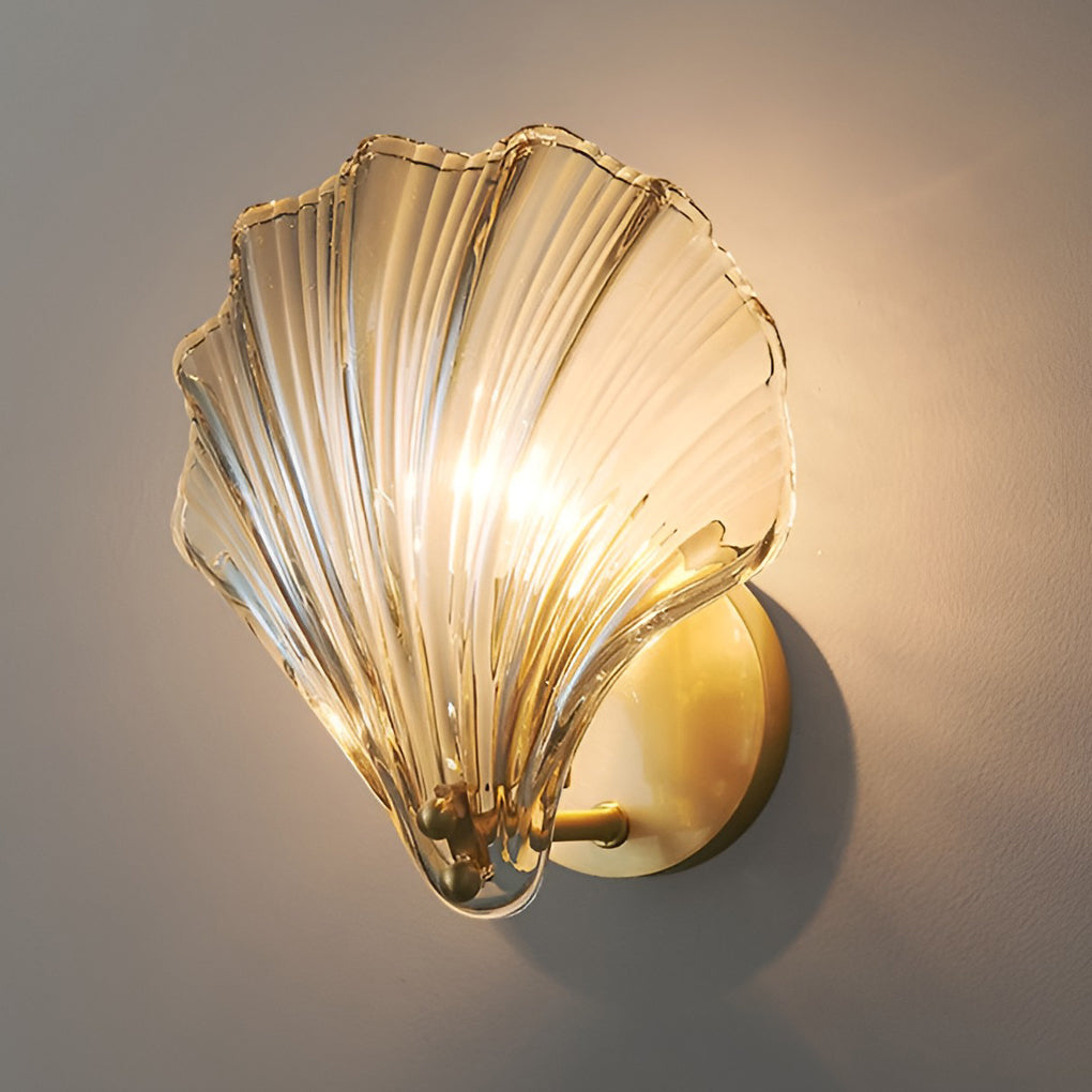 Creative Fan Shaped Glass LED Wall Sconce – 3 Step Dimming