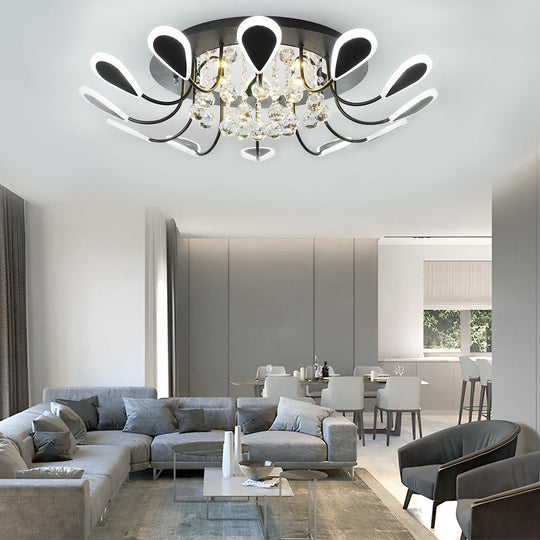 Creative Flower Shaped Dimmable LED Crystal Modern Ceiling Light