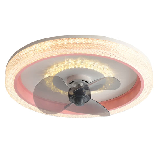 Round 360° Rotatable Stepless Dimming LED Ceiling Fan Light