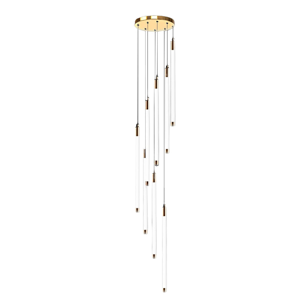 Spiral Creative Long Tube LED Modern Duplex Staircase Chandelier Ceiling Light