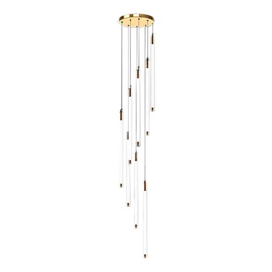 Spiral Creative Long Tube LED Modern Duplex Staircase Chandelier Ceiling Light