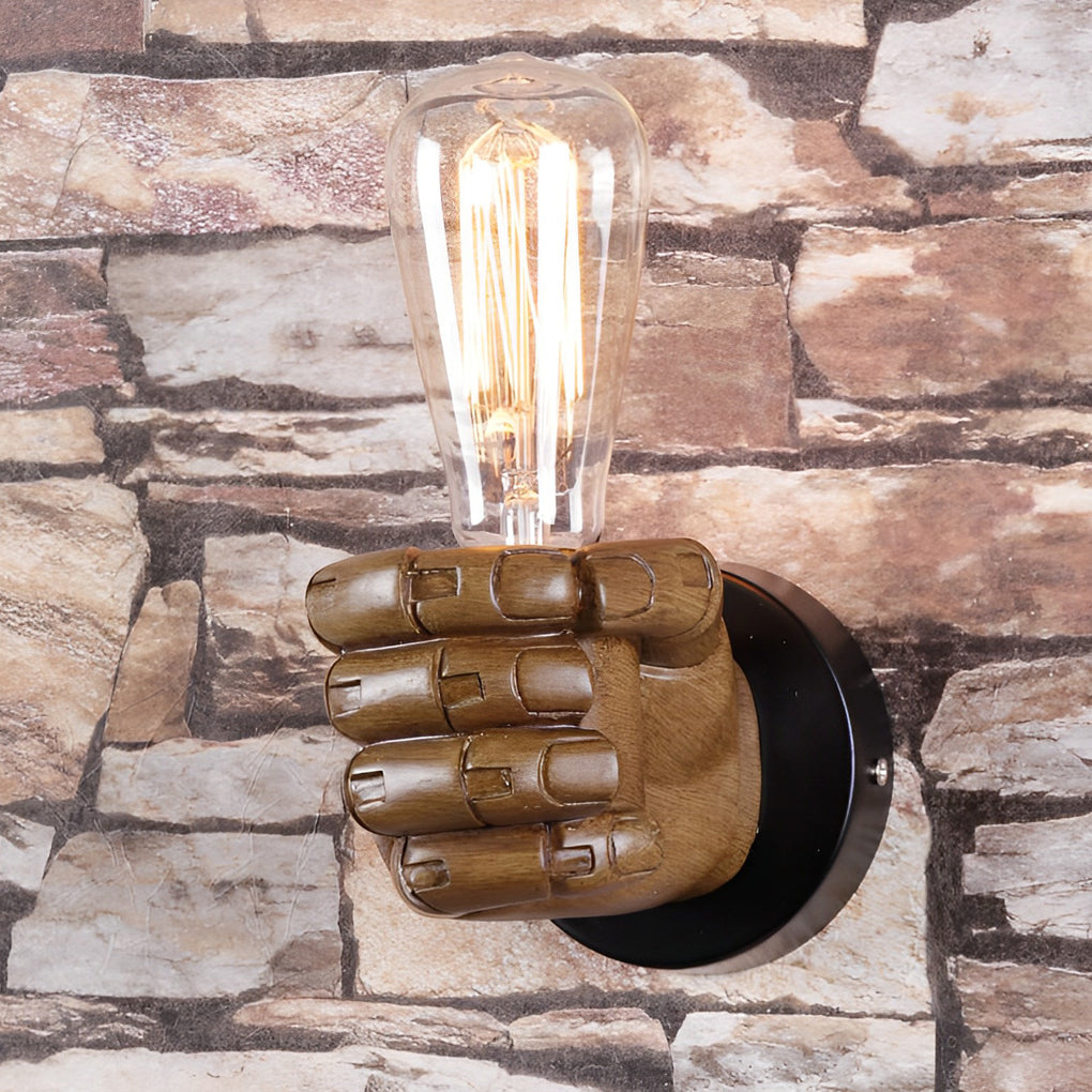 Resin Fist Retro Industrial Wall Lamp