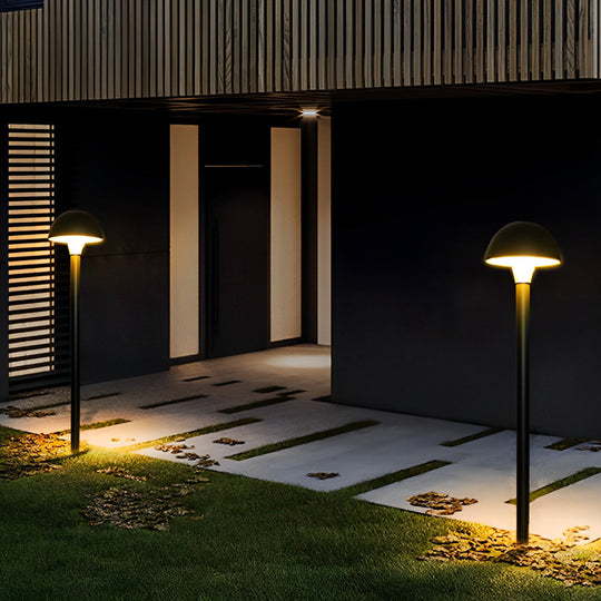 Modern Creative Mushroom-Shaped Black LED Lawn Lamp