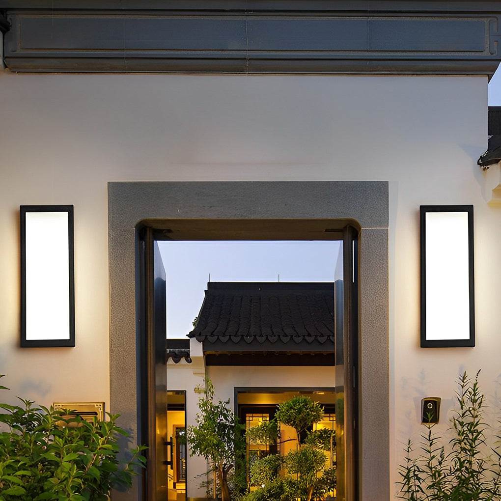 Rectangular LED Waterproof Black Modern Outdoor Exterior Wall Lamp