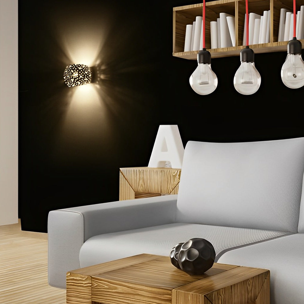 Round Hollow LED Up and Down Modern Wall Lamp