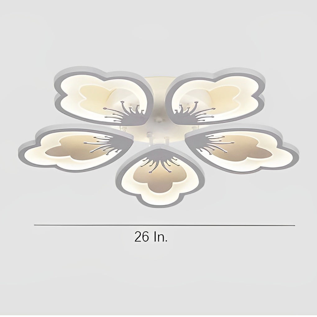 Flower Shaped Dimmable LED White Nordic Chandelier Light – Flush Mount Lighting
