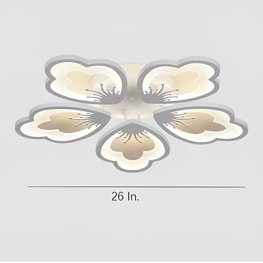 Flower Shaped Dimmable LED White Nordic Chandelier Light – Flush Mount Lighting