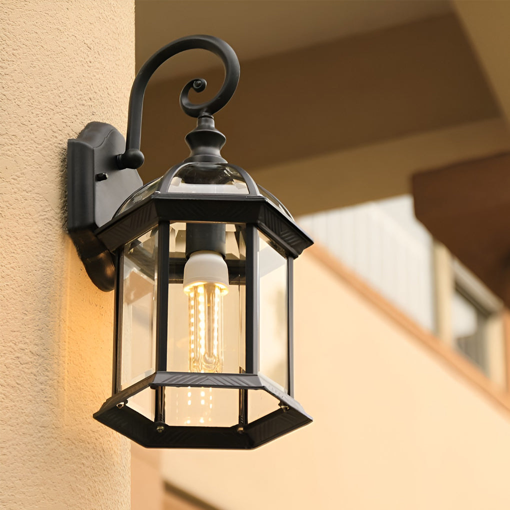 Double-layer Waterproof Glass E27 Vintage Wall Sconce Light