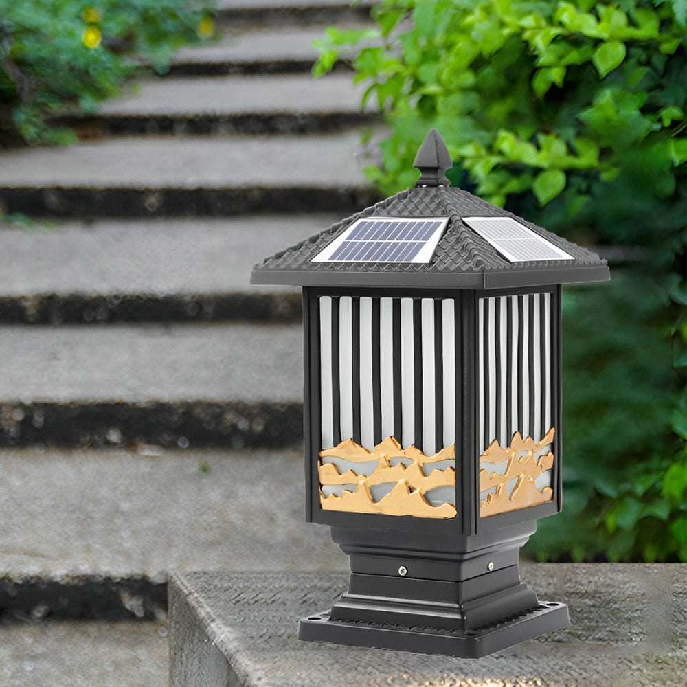 Retro Scenery Waterproof LED Vintage Solar Fence Post Light