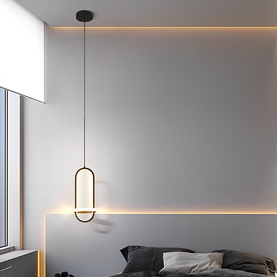 Artistic Rounded Rectangle LED Modern Pendant Lighting Kitchen Island Light